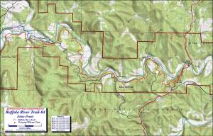 BRT - Erbie-Pruitt topographic trail map at 1:24,000 scale.